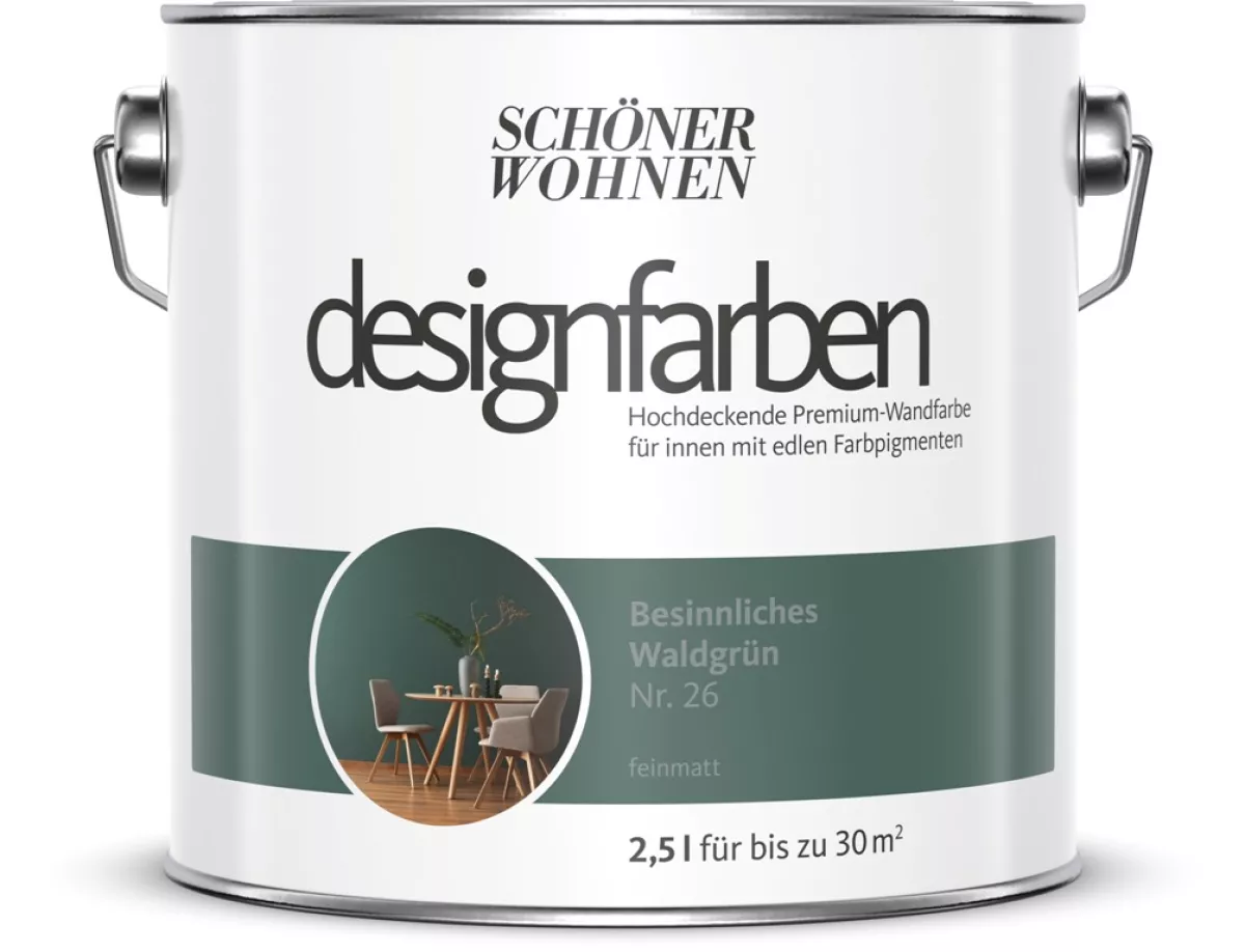 Schöner Wohnen Designfarbe Besinnliches Waldgrün Nr.26 - 2,5 L