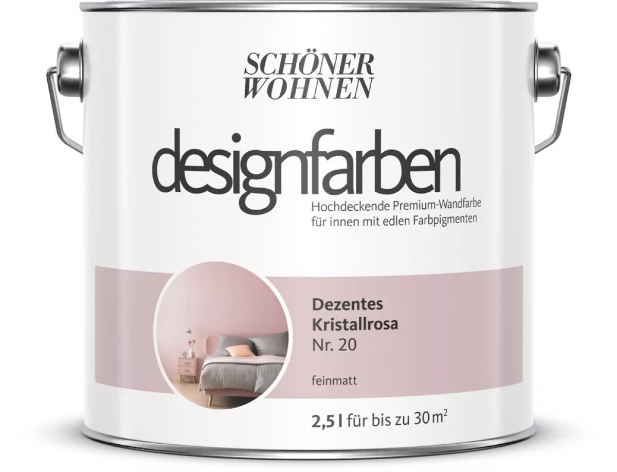 Schöner Wohnen Designfarbe Dezentes Kristallrosa Nr.20 - 2,5 L