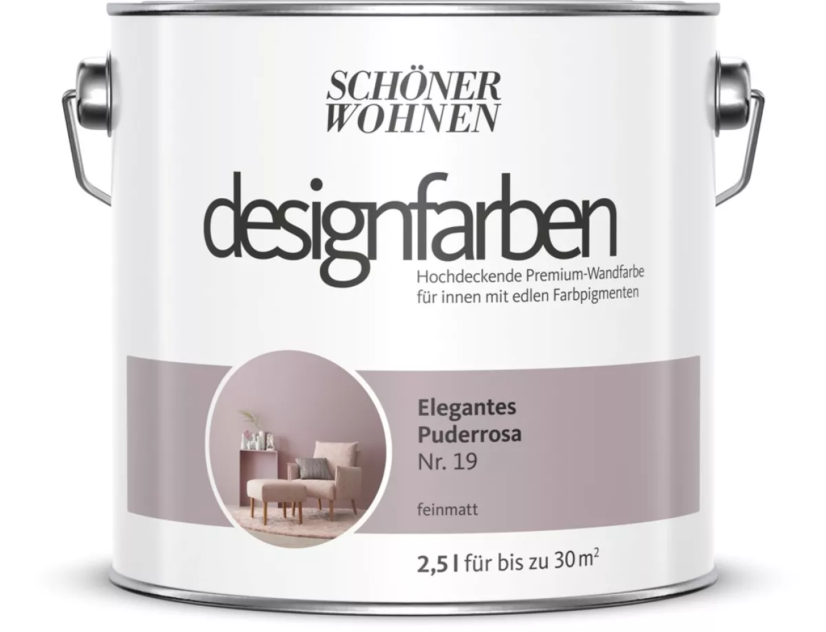 Schöner Wohnen Designfarbe Elegantes Puderrosa Nr.19 - 2,5 L