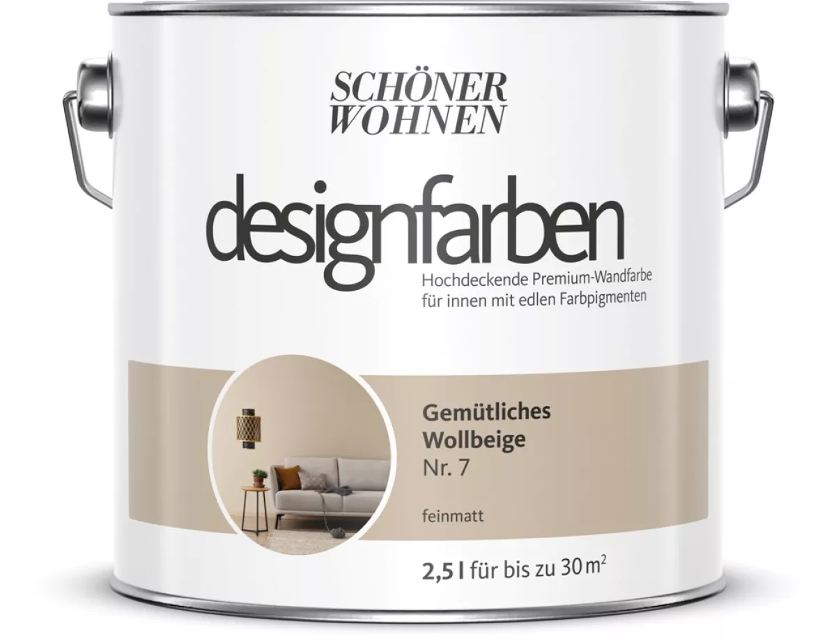 Schöner Wohnen Designfarbe Gemütliches Wollbeige Nr.7 - 2,5 L