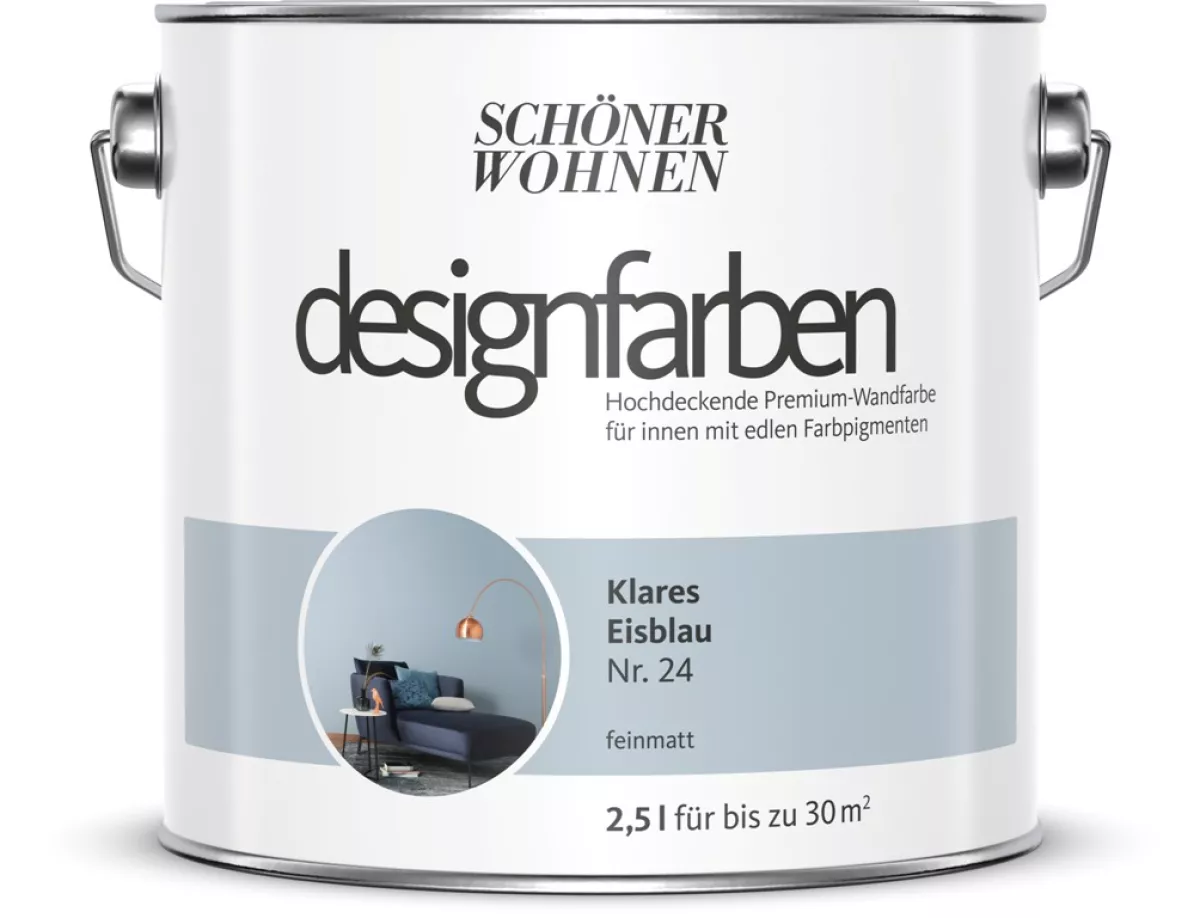 Schöner Wohnen Designfarbe Klares Eisblau Nr.24 - 2,5 L