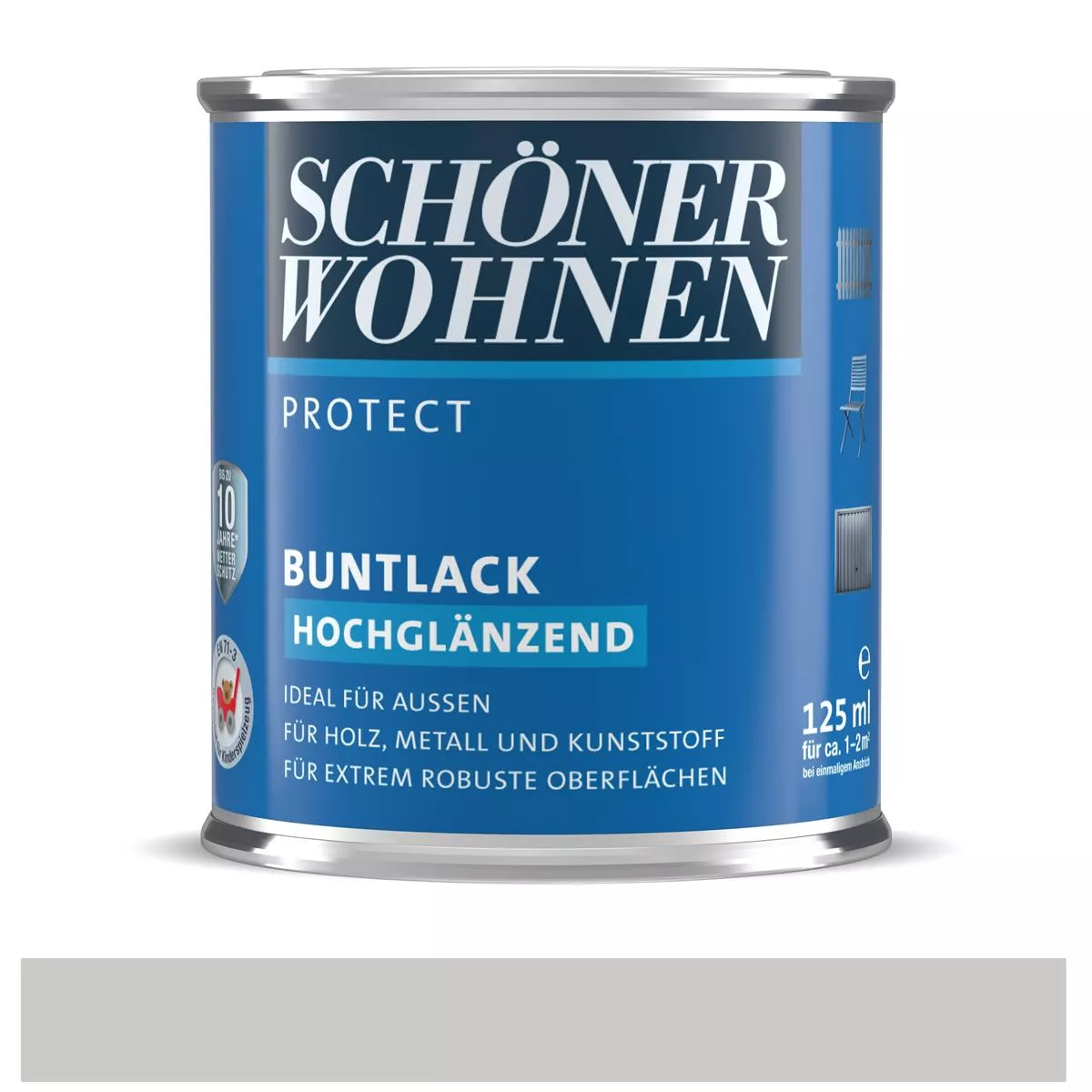 Schöner Wohnen Protect Buntlack Telegrau 4 (RAL 7047) hochglänzend 125 ml