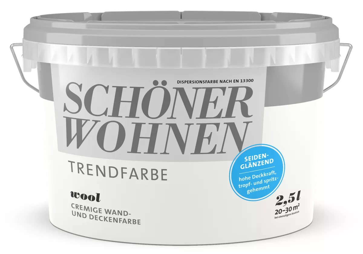 Schöner Wohnen Trendfarbe Wandfarbe Deckenfarbe Wool matt 2,5 L