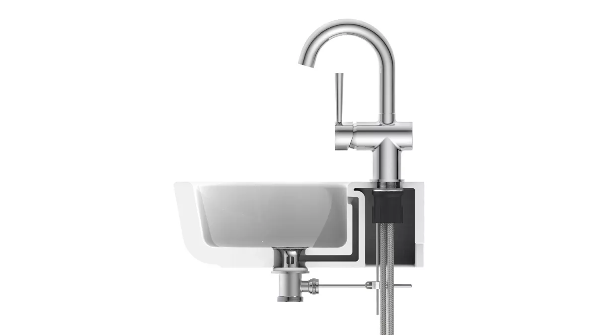 Schütte Design-Waschtischarmatur CORNWALL, Chrom 55x255x167mm