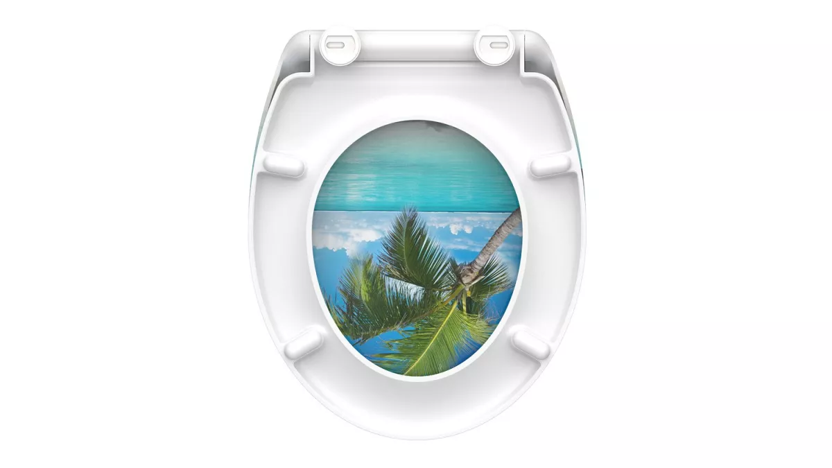 Schütte Duroplast WC-Sitz CARRIBEAN, Toilettensitz, Klobrille mit Absenkautomatik & Schnellverschluss