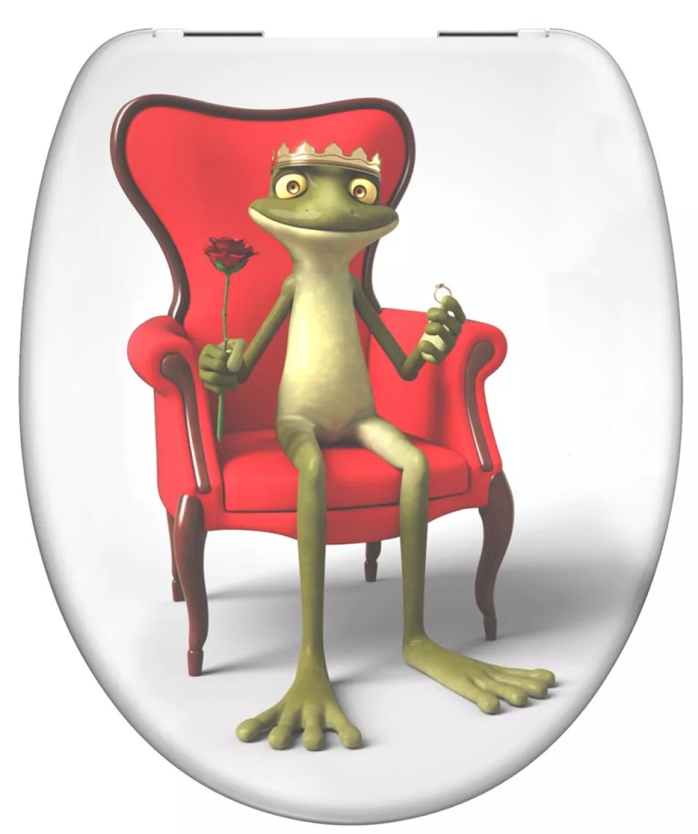 Schütte Duroplast WC-Sitz FROG KING, Toilettensitz, Klobrille mit Absenkautomatik