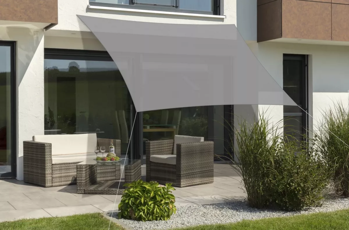 Schneider Sonnensegel Teneriffa 360x360 silbergrau quadratisch UV-Schutz (ca.90%)