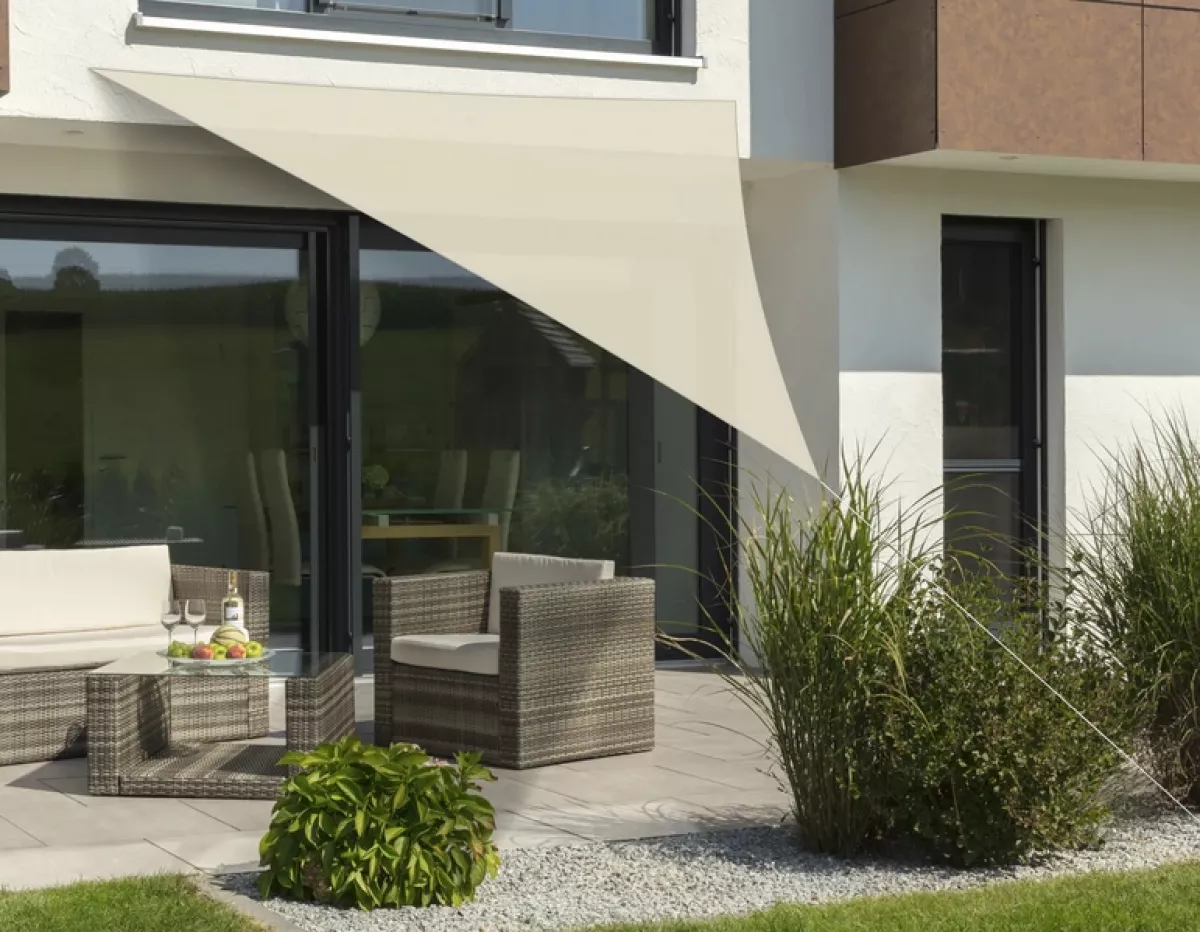 Schneider Sonnensegel Teneriffa 360x360x360 natur dreieckig UV-Schutz (ca.90%)