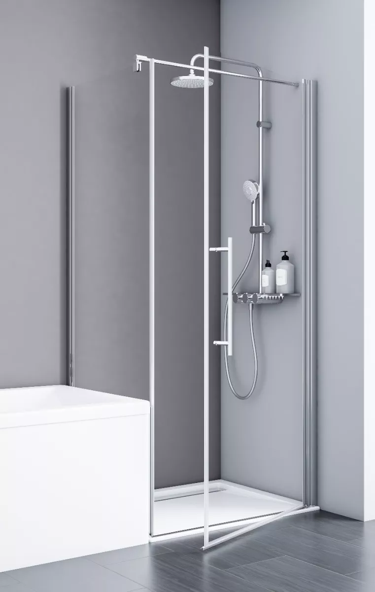 Schulte Duschkabine Alexa Style 2.0 Drehtür 5 mm mit verkürzter Seitenwand