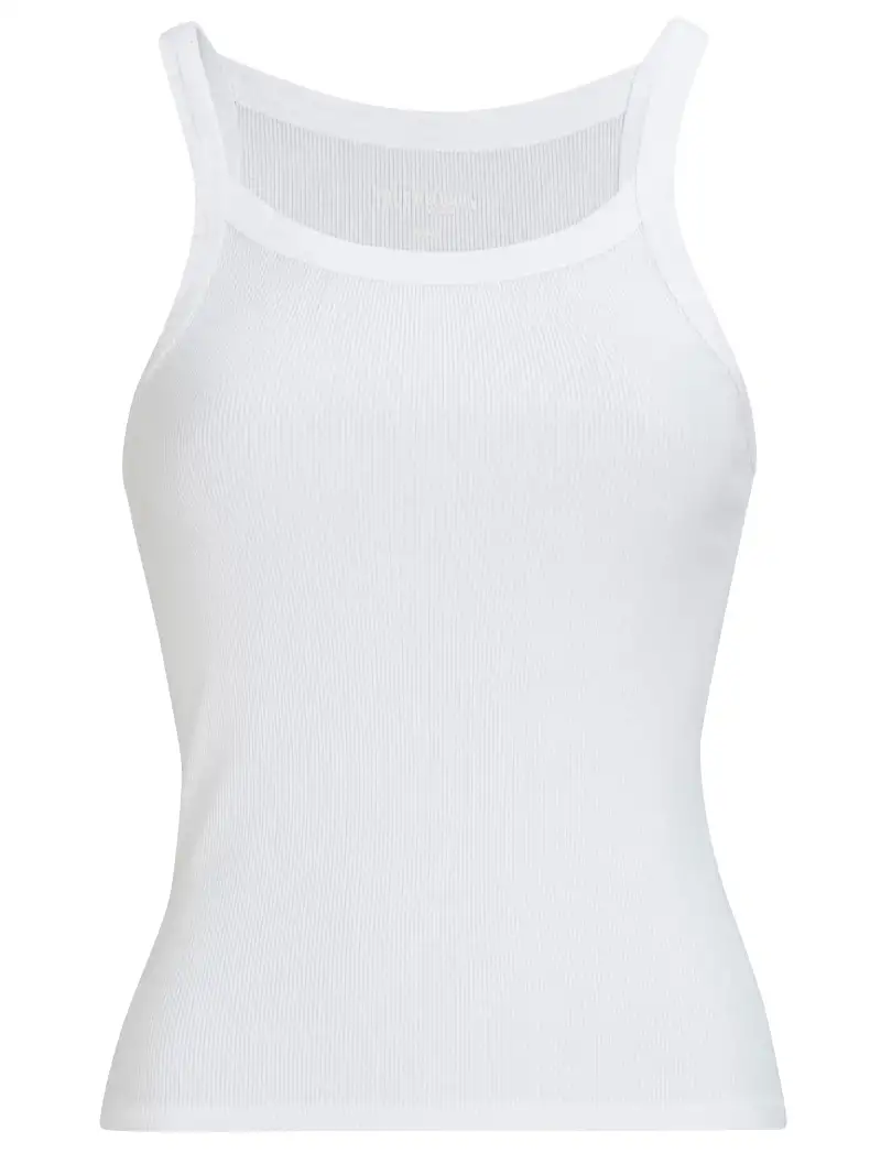 True Religion - Rib Tank Top mit schmalen Trägern weiß