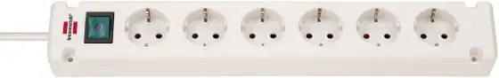 Brennenstuhl 1150650326 Verlängerungskabel 3 m 6 AC-Ausgänge Drinnen Weiß