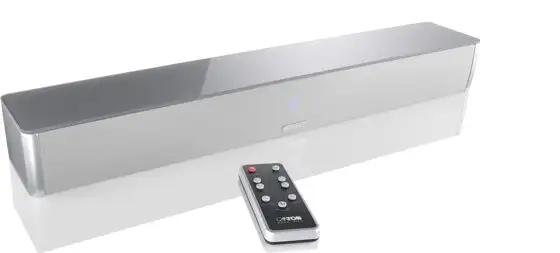 Canton DM 5 Soundbar, Silber / Glas, 2.1 Virtual Surround System