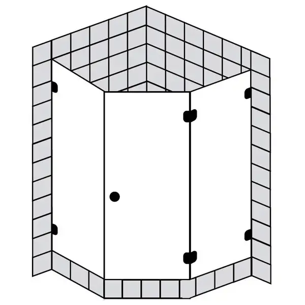 Sprinz BS-Dusche Rahmenlos, Fünfeck 900x900 x2000 kristall hell / chrom/silber hochglanz					(BS51.9)