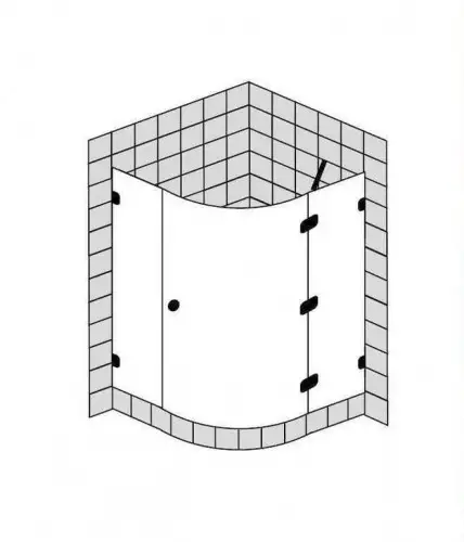 Sprinz BS-Dusche Rahmenlos, Viertelkreis 1000x1000x1900 kristall hell / chrom/silber hochglanz,					(BS16.1)