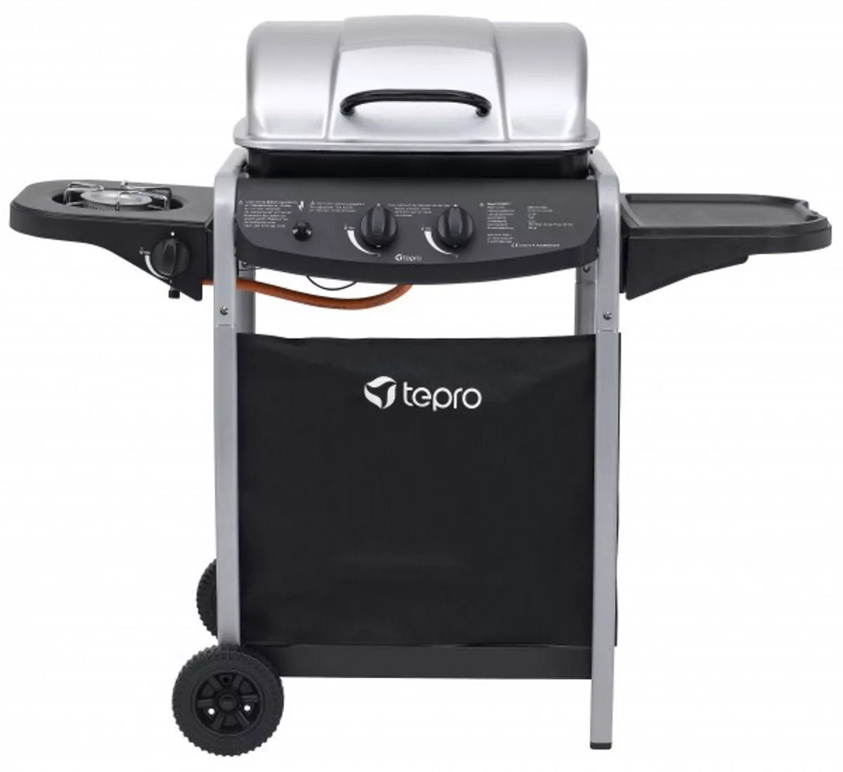 Tepro Grill Gasgrill Fremont Grillwagen 7 kW schwarz/silber Seiten-Brenner