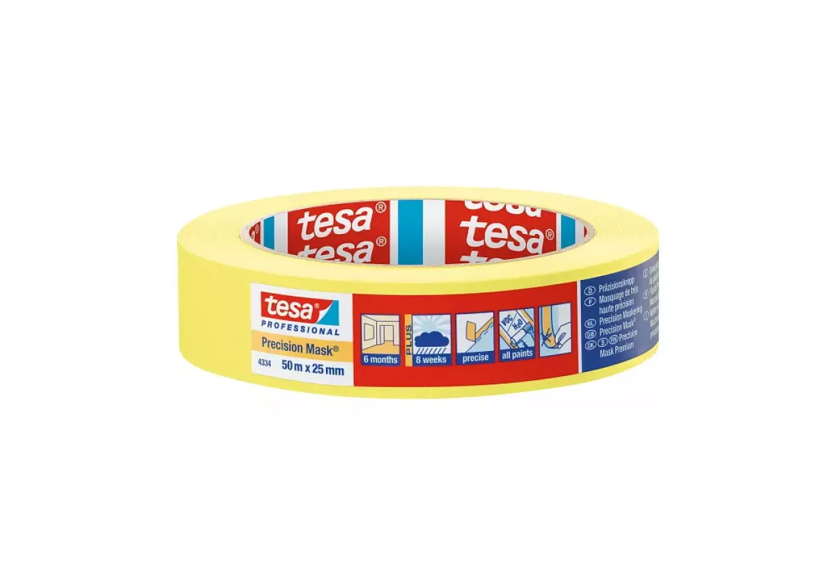tesa 04334 50m:25mm Präzisionskrepp PLUS Malerkrepp Klebeband