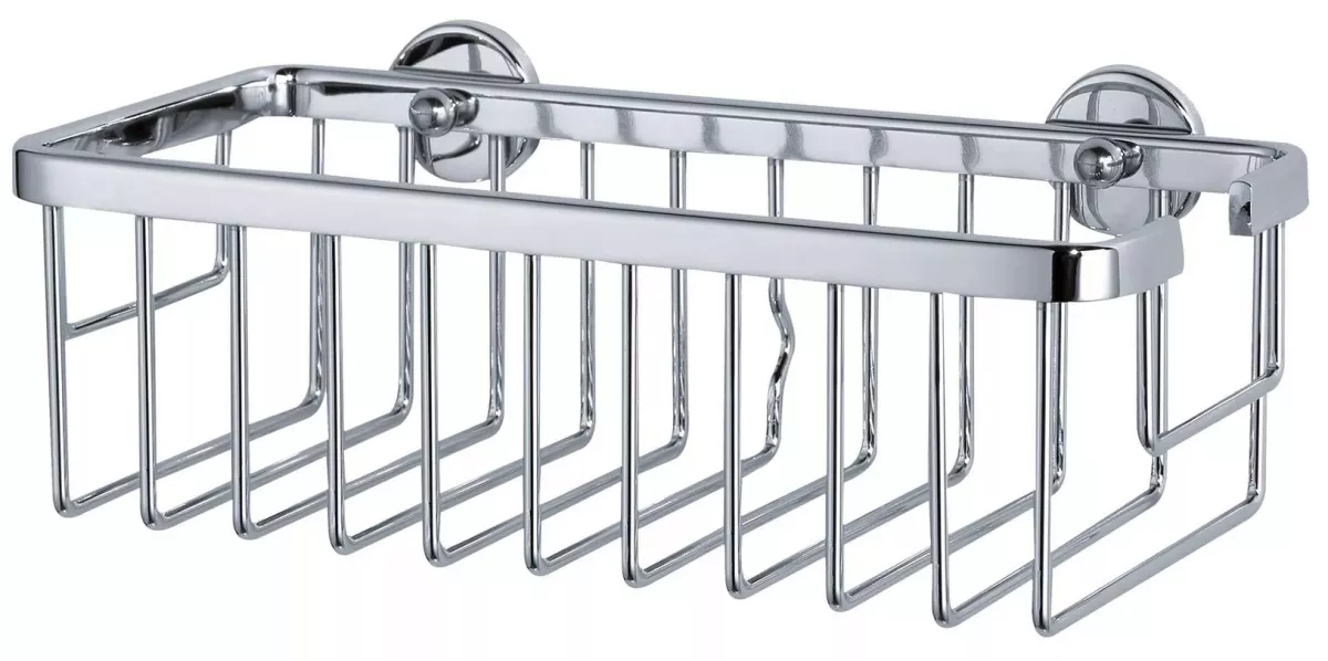 tesa ALUXX extratiefer Duschkorb aus Aluminium inkl. Klebelösung
