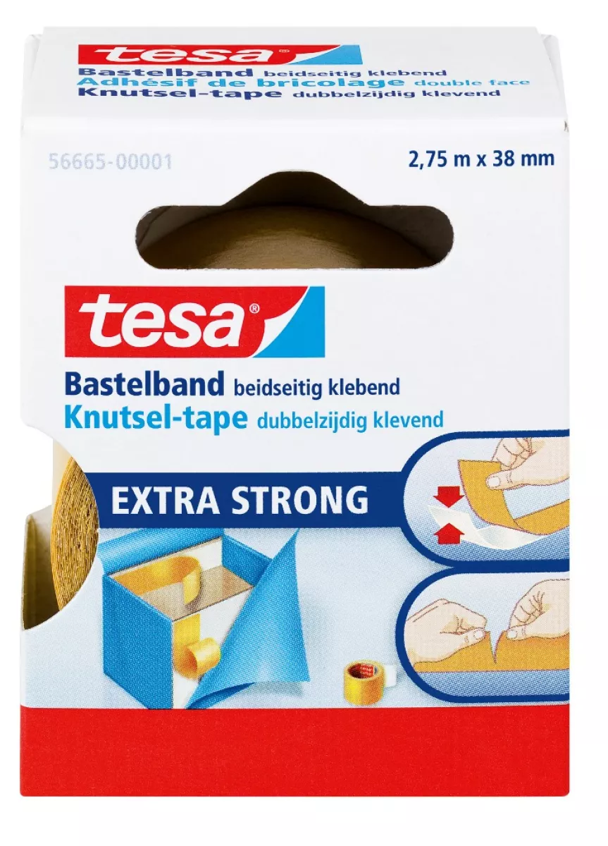 tesa Bastelband Klebeband beidseitig klebend extra stark 2,75m x 38mm