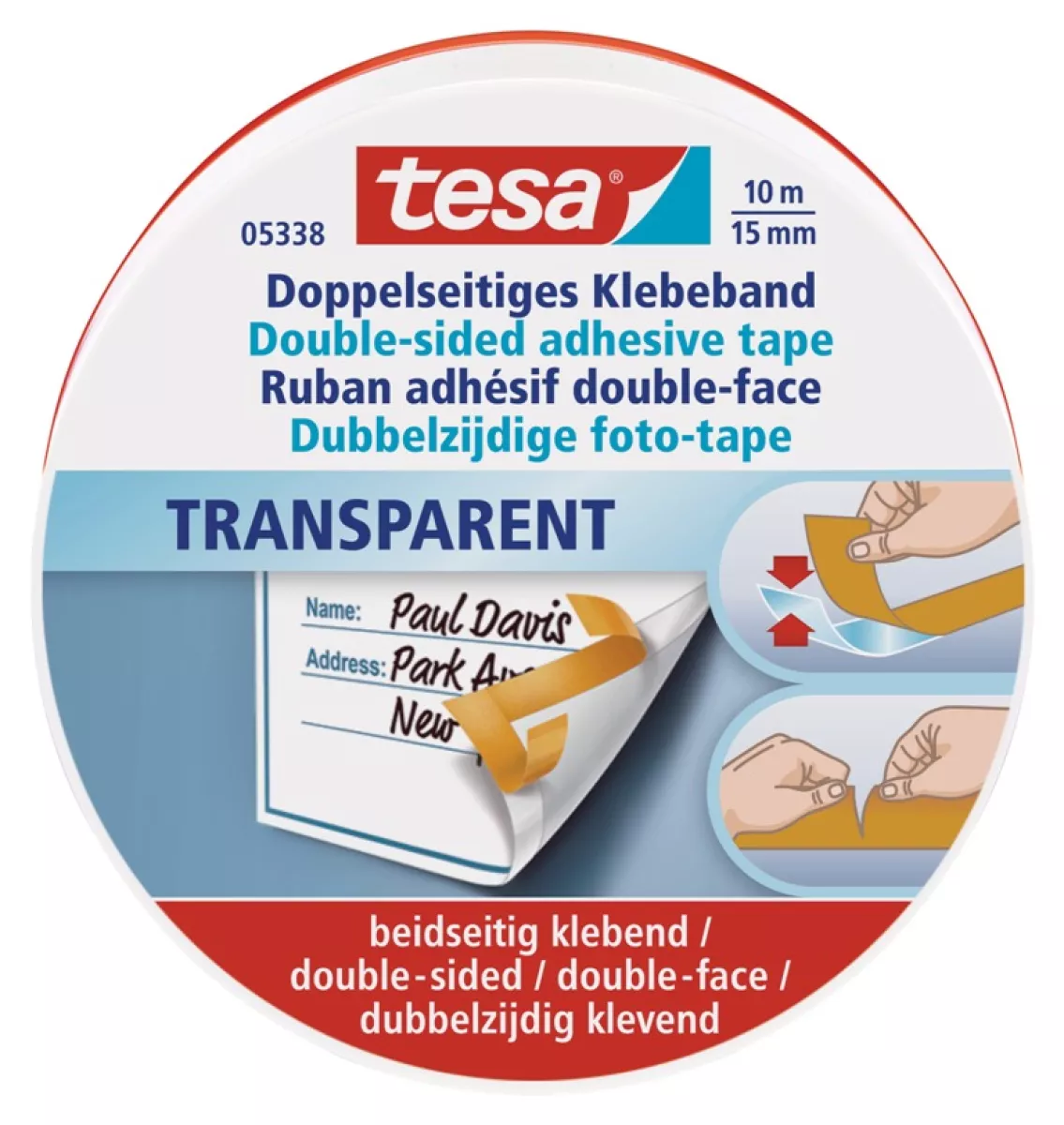 tesa doppelseitiges Klebeband in hochwertiger Metalldose für Fotos und Papier 10m x 15mm