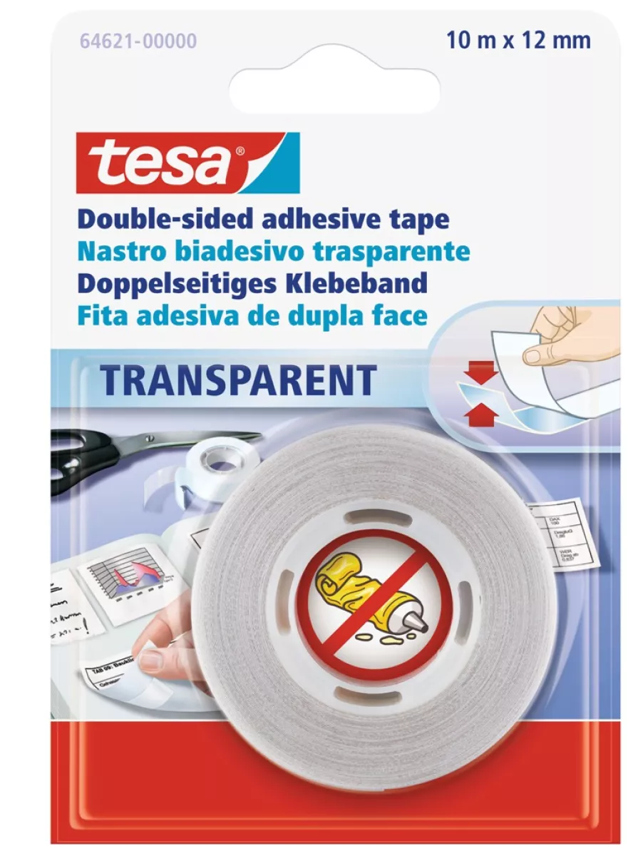 tesa Doppelseitiges Klebeband transparent 10 m x 12 mm