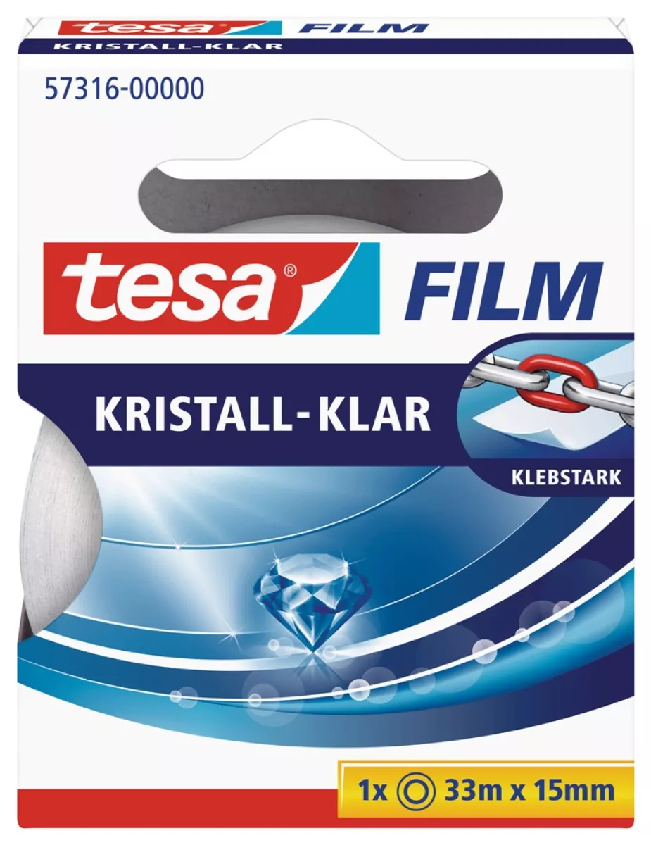 tesa tesafilm Klebeband kristall-klar 33m x 15mm farblos 1 Stück