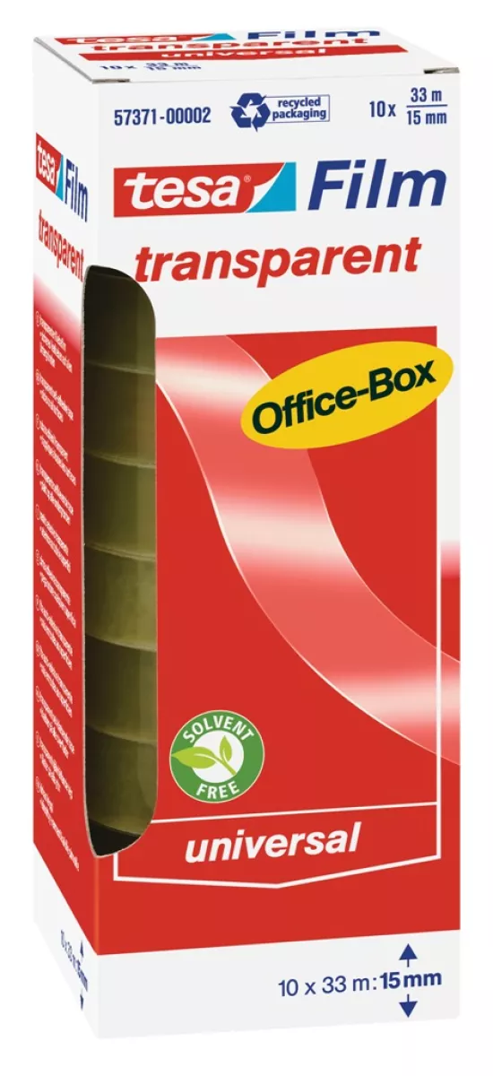 tesa tesafilm Klebeband transparent Office-Box mit 10 Rollen á 33m x 15mm