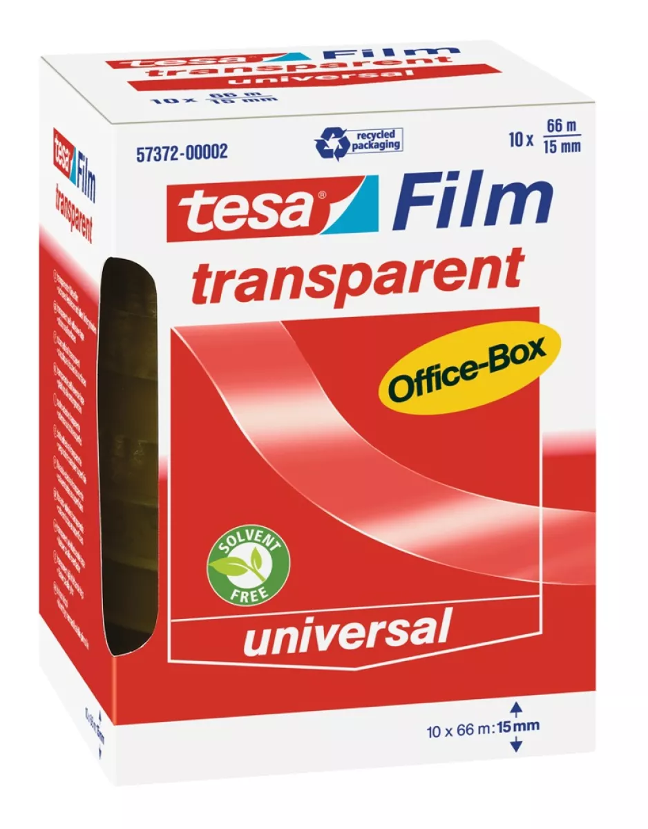 tesa tesafilm Klebeband transparent Office-Box mit 10 Rollen 66m x 15mm