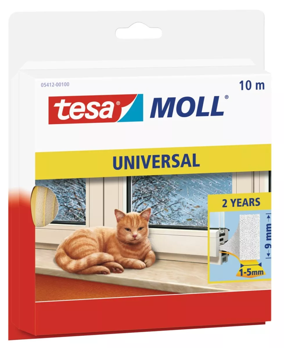 tesamoll UNIVERSAL Schaumstoffdichtung 10m x 9mm x 6mm weiss