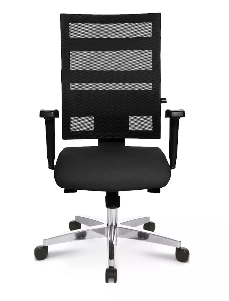 Topstar Sitness X-Pander, ergonomischer Bürostuhl, Schreibtischstuhl, inkl. höhenverstellbare Armlehnen, Netzbezug, Bezugsstoff, schwarz