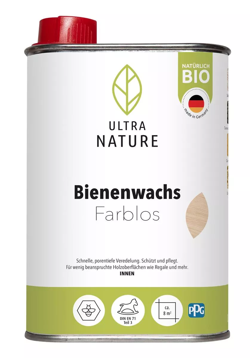 Ultra Nature Bienenwachs 0,25 L - Farblos - für wenig beanspruchte Oberflächen im Innenbereich