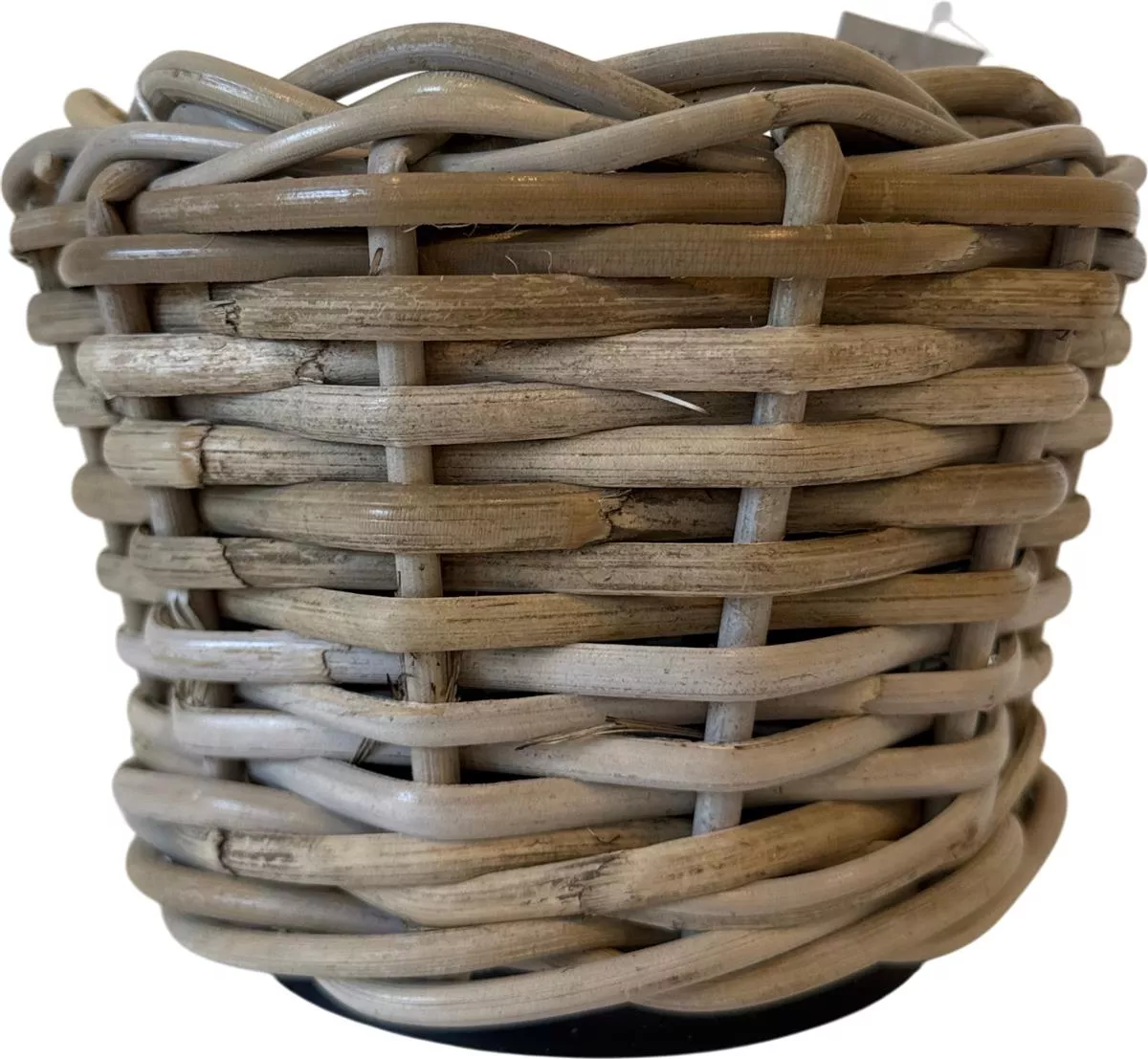 VAN DER LEEDEN DRYPOT Rattan Pflanzkorb Outdoor Grau Ø 20 cm Höhe 15 cm Sylter Körbe