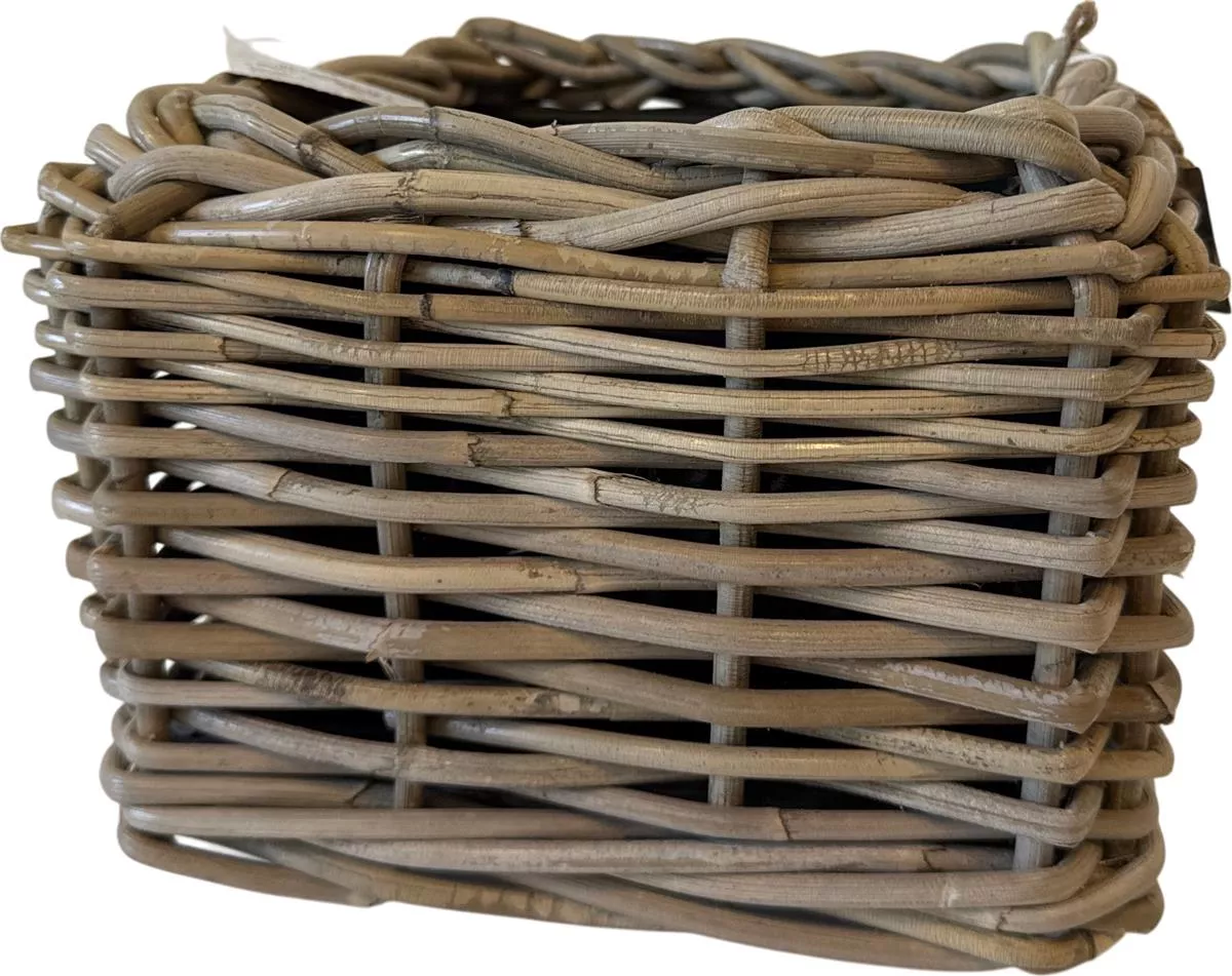 VAN DER LEEDEN DRYPOT Rattan Pflanzkorb Outdoor Grau 25x25 cm Höhe 18 cm Sylter Körbe