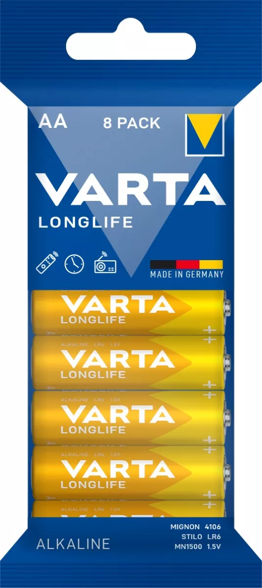 Varta Longlife Alkaline Batterie AA (Mignon) 8er-Pack