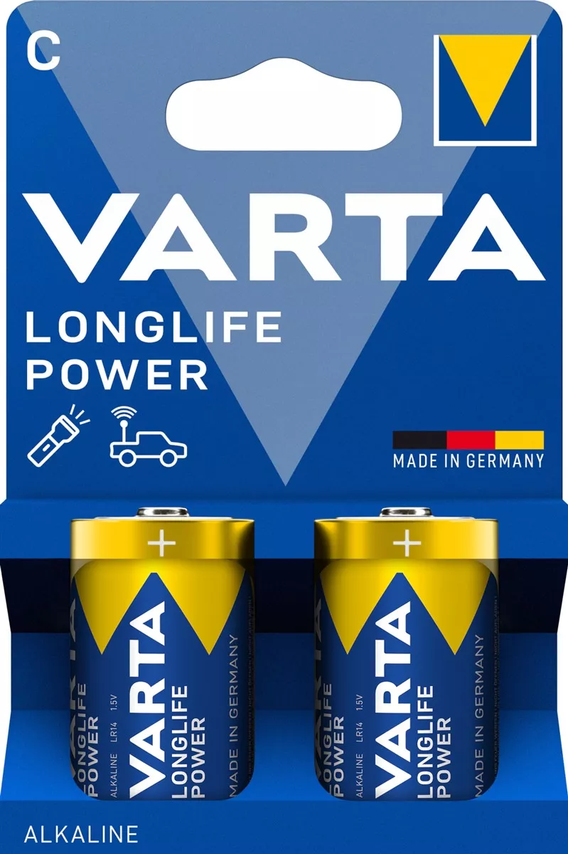Varta Longlife Power Alkaline Batterie C (Baby) 2er-Pack