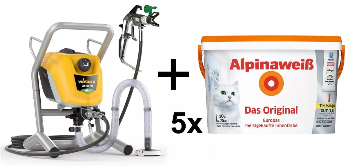 Wagner Farbsprühgerät Control Pro 250 M mit 50L Alpinaweiß Innenfarbe SET