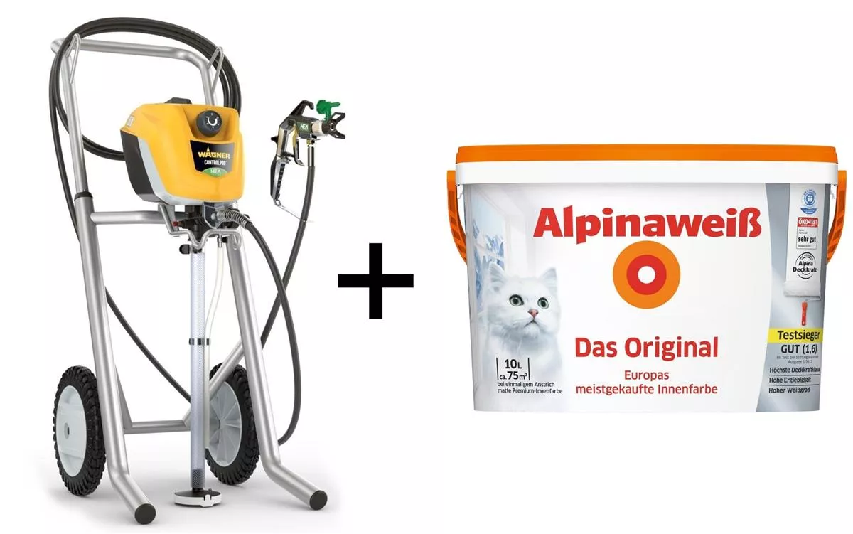 Wagner Farbsprühgerät Control Pro 350 M mit 10L Alpinaweiß Innenfarbe SET