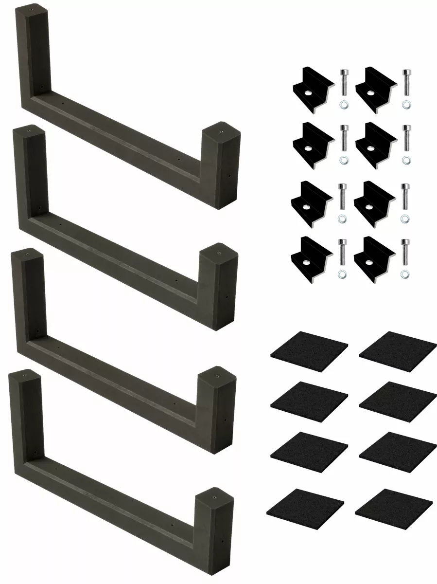 Wattstone PV-Aufständerung 10° XL für 2 PV-Module Set inkl. Zubehör Ost-West Aufbau
