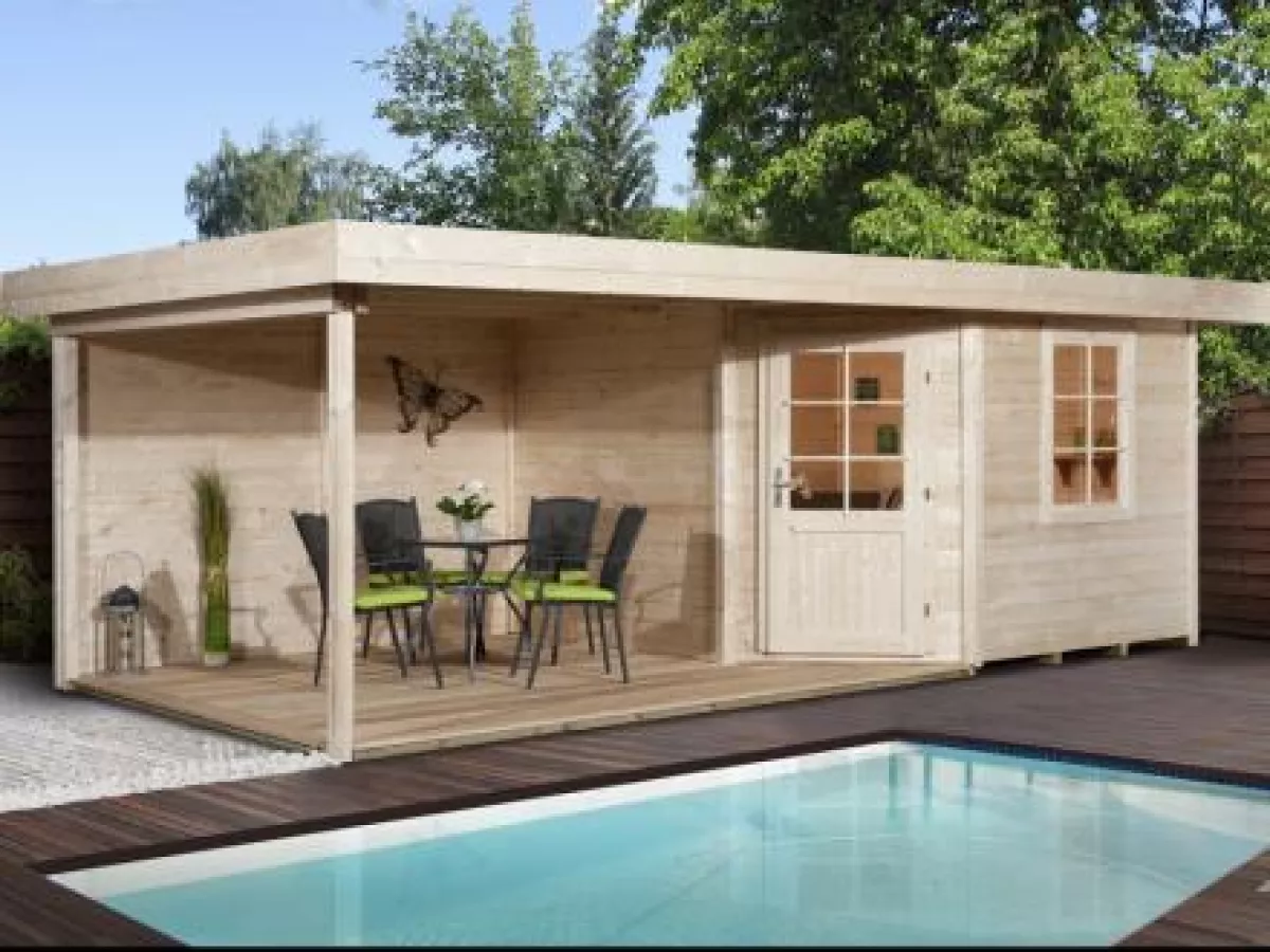 Weka Designhaus Gartenhaus 213 Plus B Gr.1 natur 240x540 cm