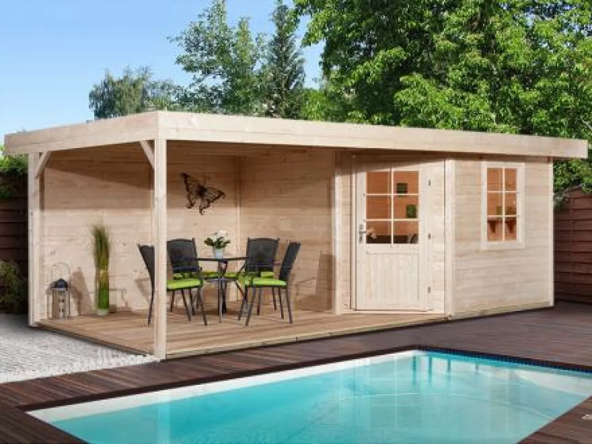 Weka Designhaus Gartenhaus 213 Plus B Gr.2 natur 300x600 cm