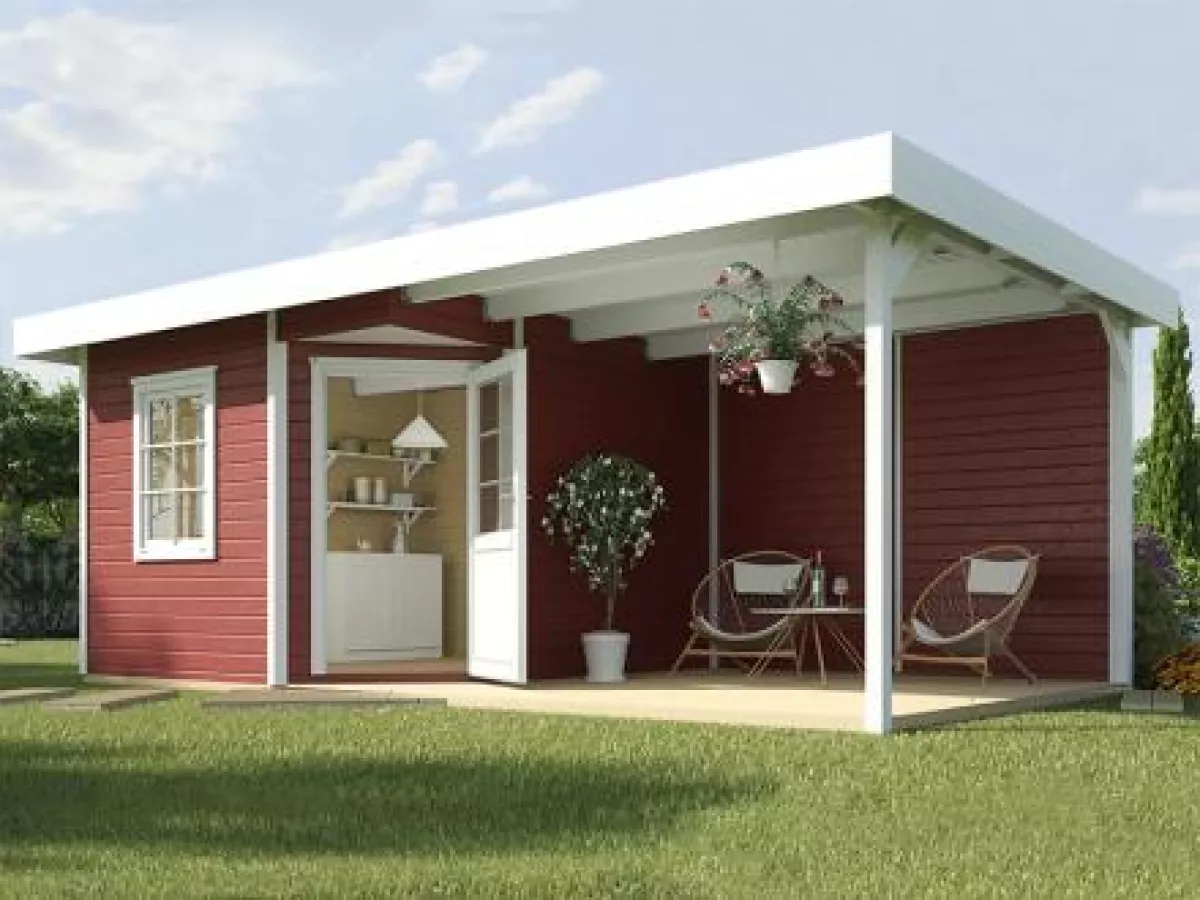 Weka Designhaus Gartenhaus 213 Plus B Gr.2 schwedenrot 300x600 cm