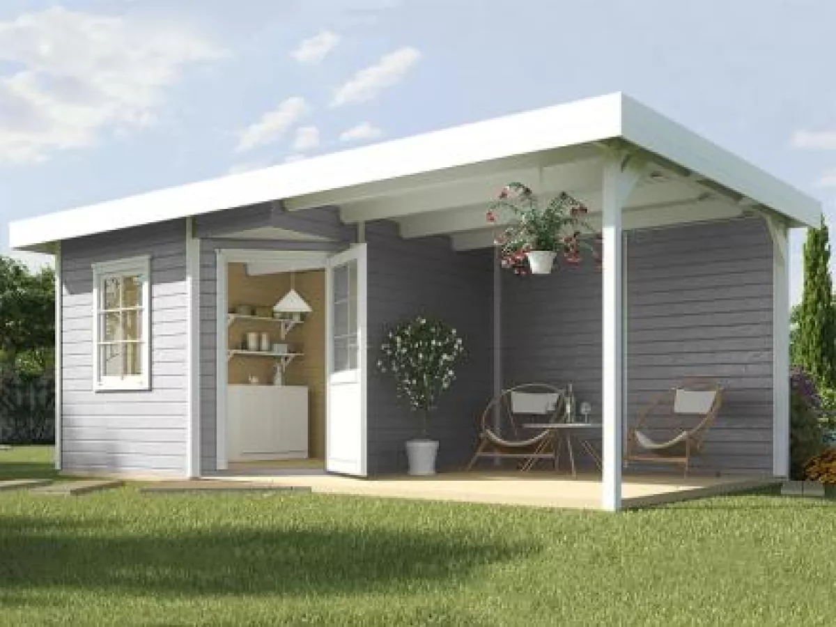 Weka Designhaus Gartenhaus 213 Plus B Gr.2 grau 300x600 cm