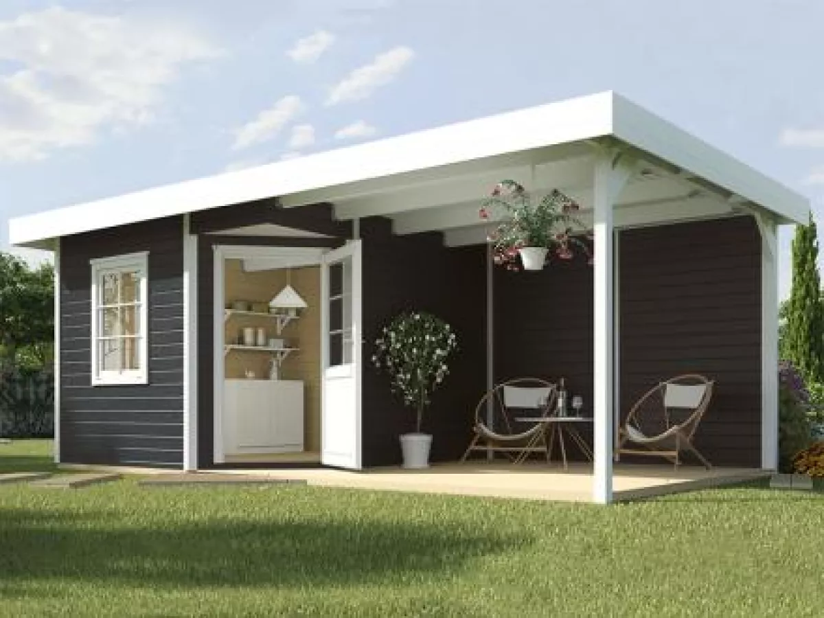 Weka Designhaus Gartenhaus 213 Plus B Gr.2 anthrazit 300x600 cm