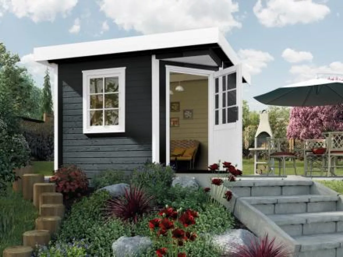 Weka Designhaus Gartenhaus 213 Plus Gr.1 anthrazit 240x240 cm