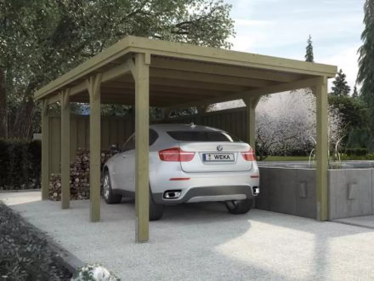 Weka FD Einzelcarport Garage 617 Gr.2, 322x612 cm ohne Dacheindeckung