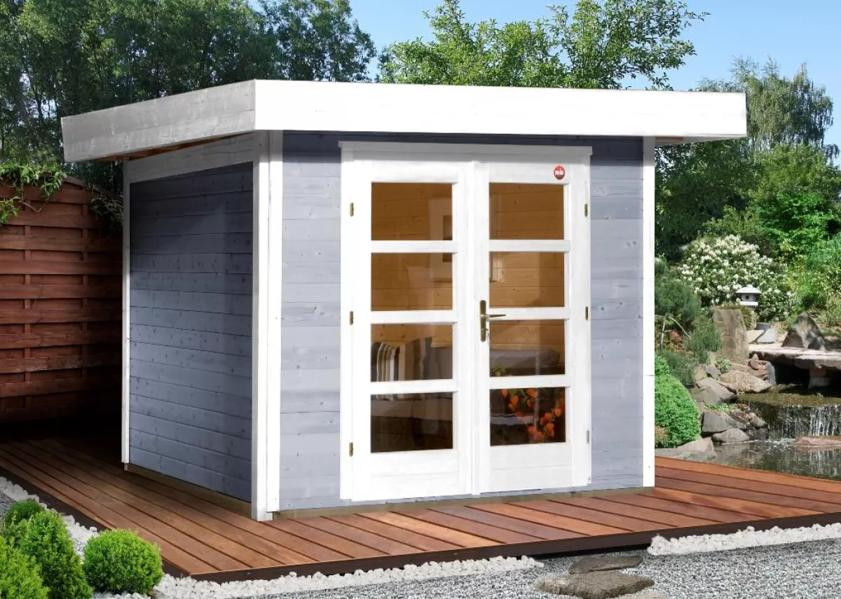 Weka Gartenhaus Designhaus 126 Gr.1, grau 295 x 210 cm