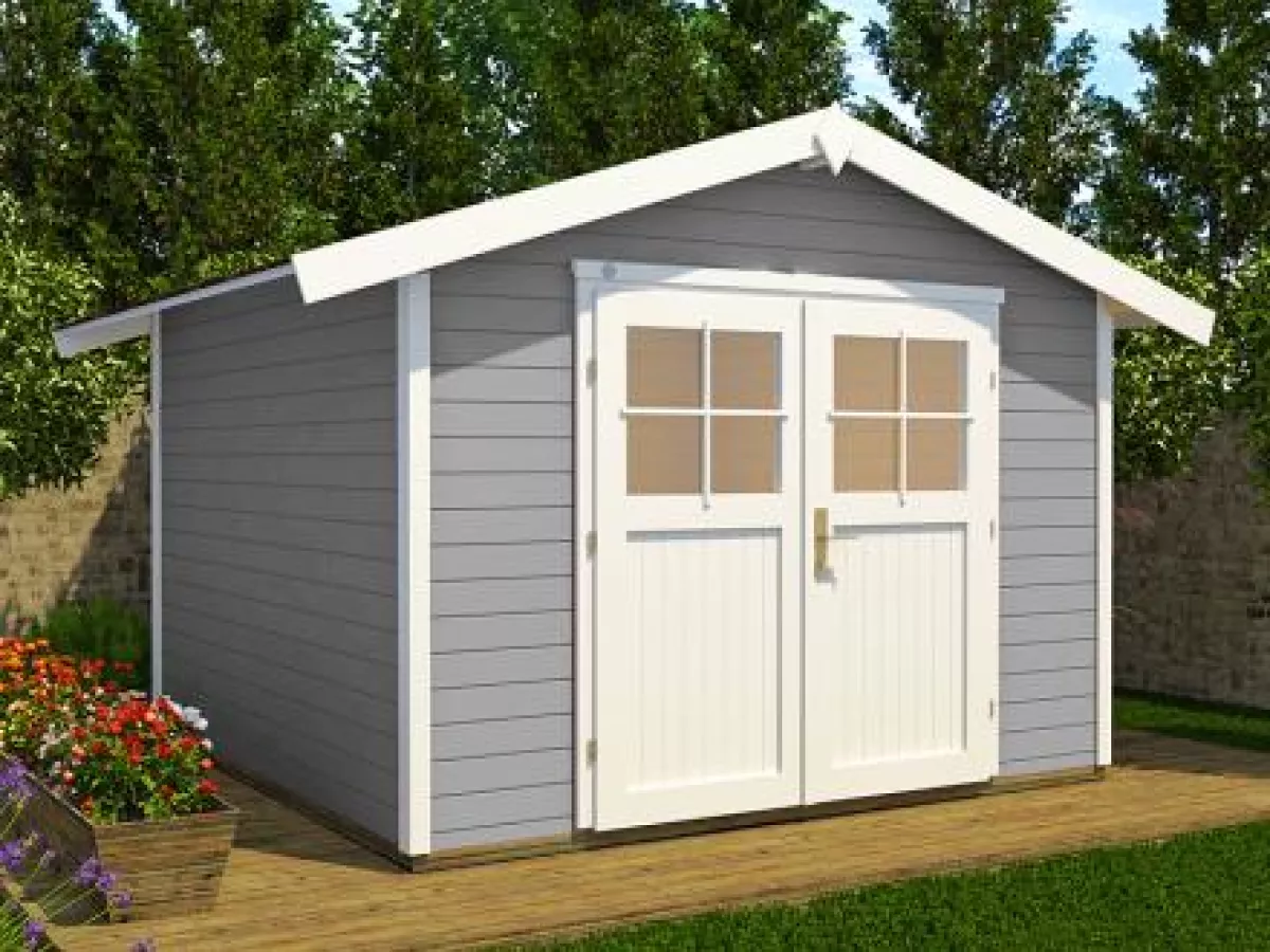 Weka Gartenhaus Gerätehaus 122 Gr.2 grau 240x235 cm