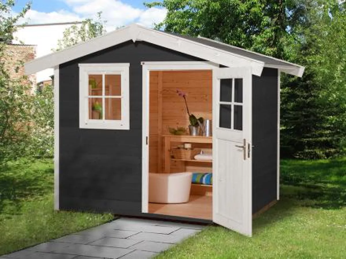Weka Gartenhaus Gerätehaus 123 Gr.5, anthrazit 300x295 cm
