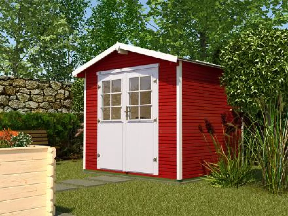 Weka Gartenhaus Gerätehaus 218 Gr.1 wekaLine rot 241x205 cm
