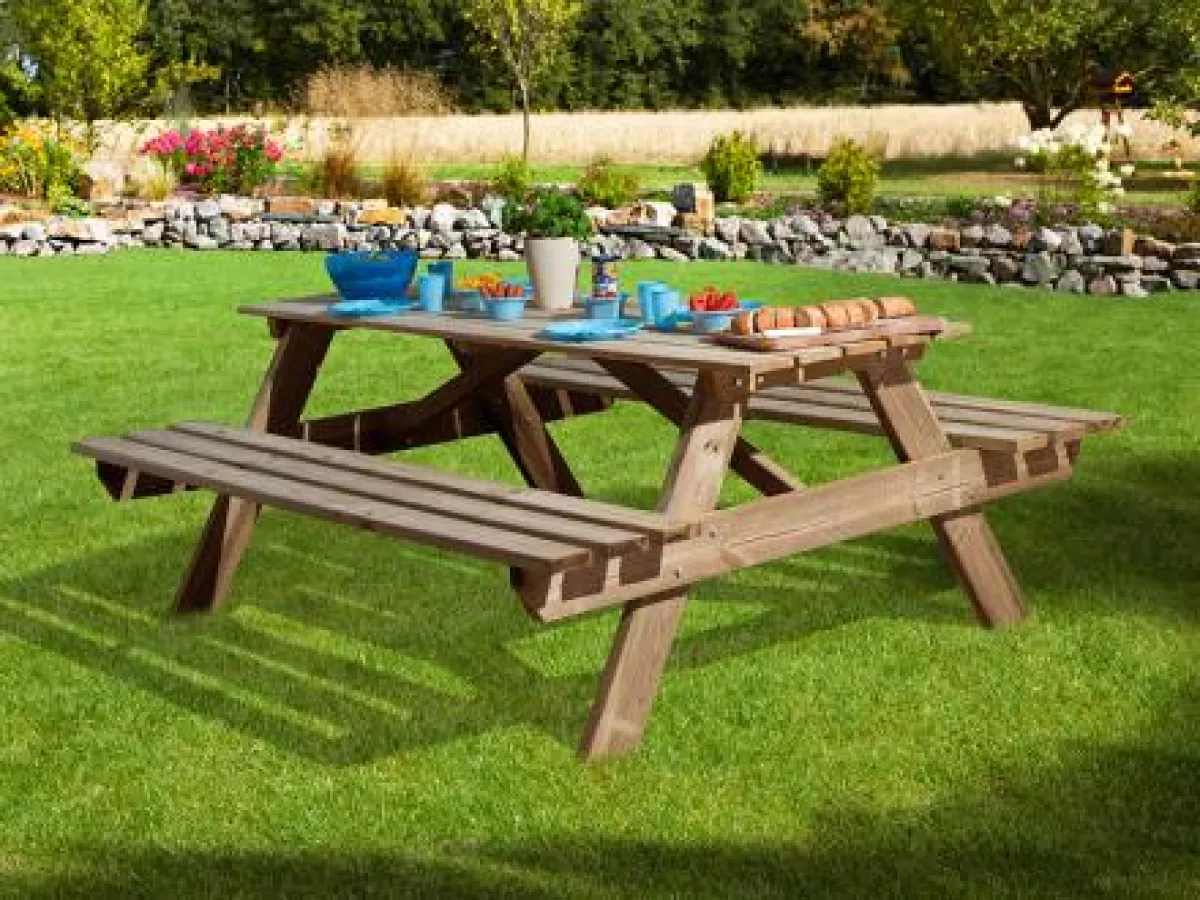 Weka Sitzbankgarnitur Gartentisch feststehend kesseldruckimprägniert