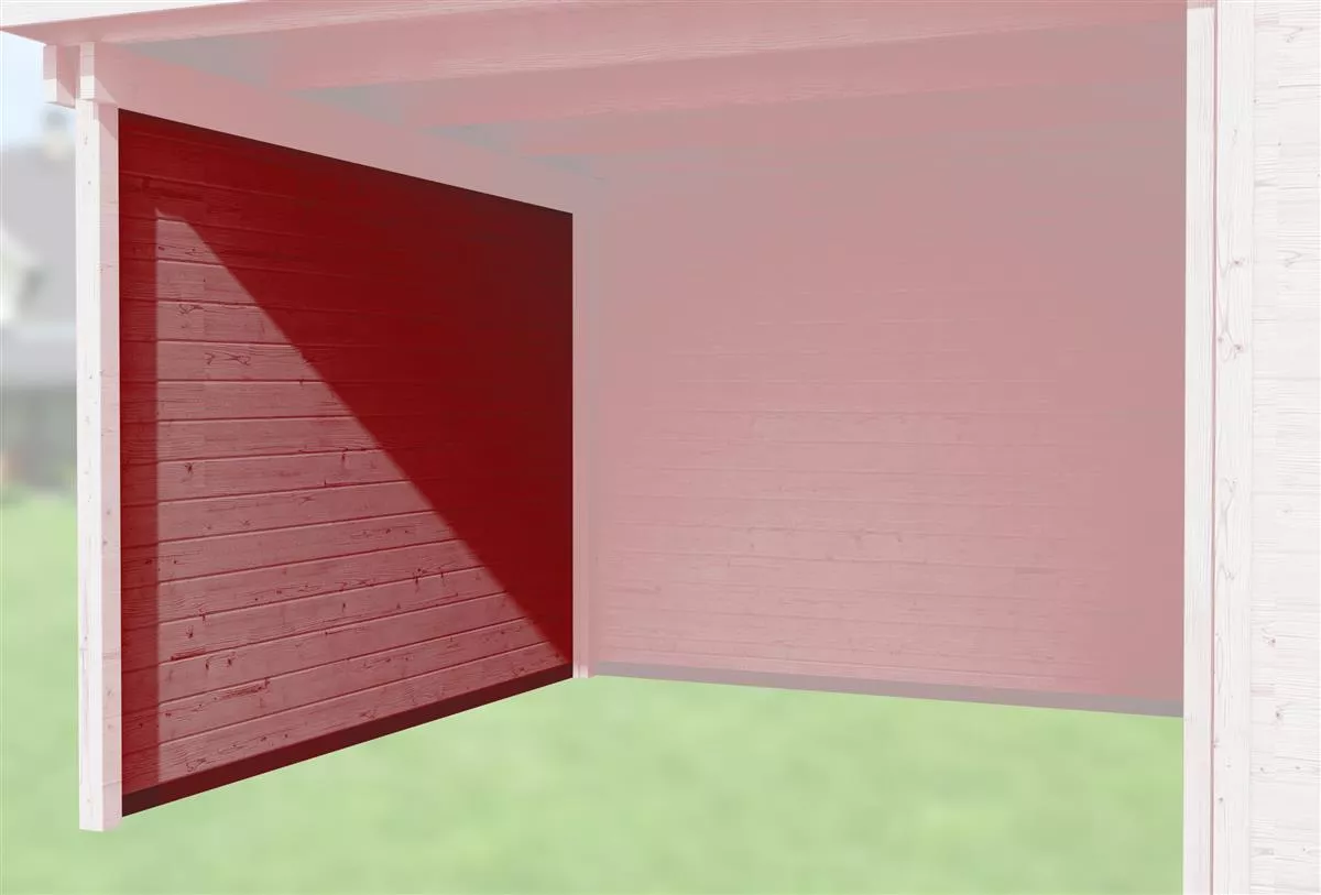 Weka Zubehör für Weka Designhaus 172 und 126 Seitenwand Tiefe 295 cm rot 21 mm